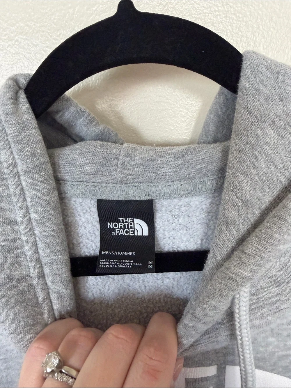 THE NORTH FACE Grey & White Logo Hooded Hoodie Sweatshirt